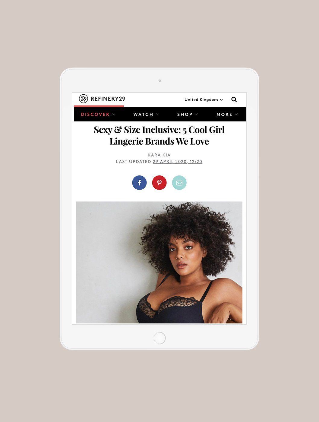 Refinery29, April 2020