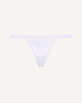 Stripes Thong in White